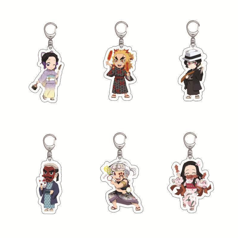 Anime Demon Slayer Acrylic Keychain Tanjiro Zenitsu Creative Accessory Charm Charm Decor Gift for Fans Collection