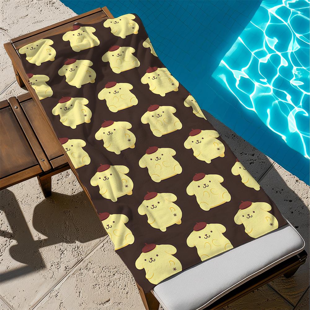 Cute Puppy Pattern Beach TowelMicrofiber terry bath towels for yoga, travel, swimming, fitness and camping