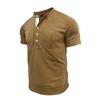 Men's Classic Henley Shirts Casual Workout Short Sleeve Button T-Shirt with Pocket Summer Slim Fit Lightweight Tee Tops for Men Basic Henley Shirts