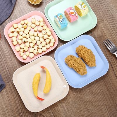 Weizenstroh Knochenspuckteller Knochenspuckteller Knochenspuck Quadrat Trockenobst Obst Snackteller Aromatisierungsteller