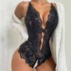 Sexy Lingerie Women Sleepwear Open Croth Bodysuit EroticTransparent Lace Lingerie Deep V Open Bra Lenceria Sex Underwear Set