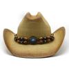 Ethnischer Stil Eaby Steife Version Zylinder Ritterhut Cowboyhut Jazzhut Aufgerollte Krempe Strohhut