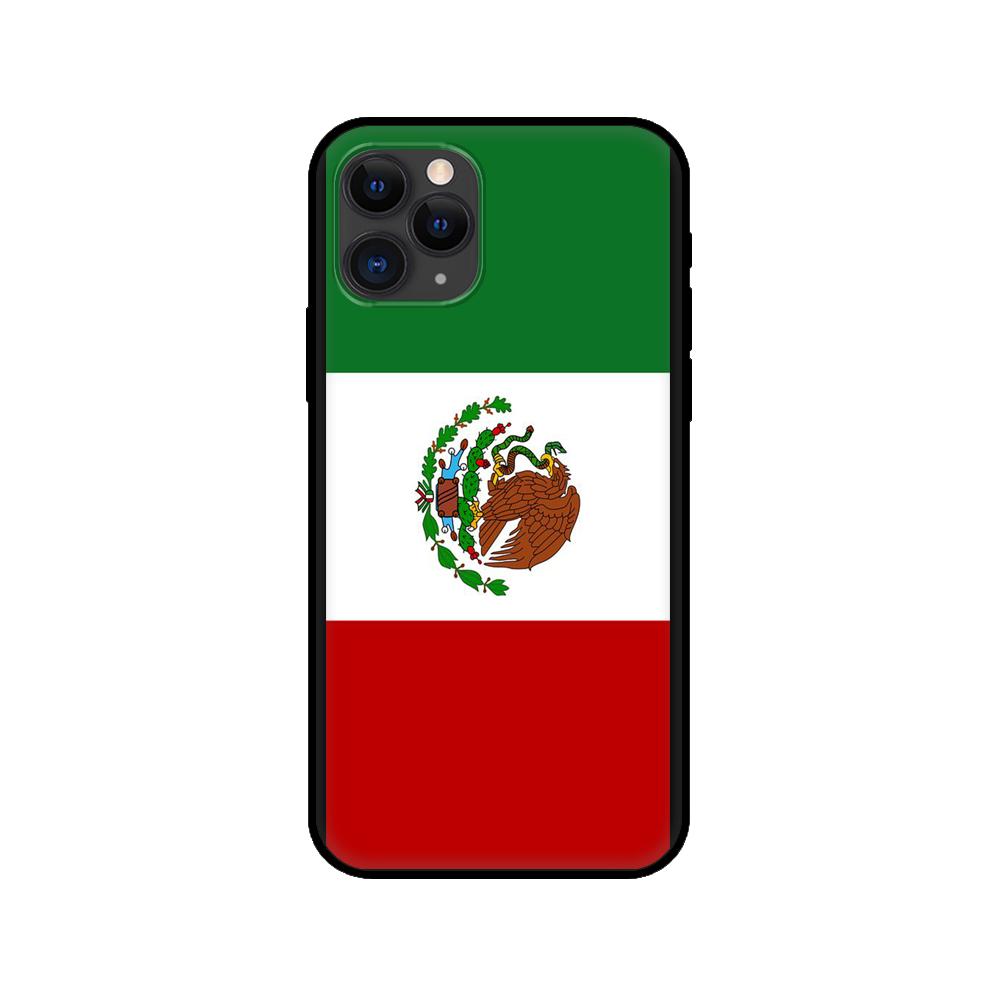 Black Tpu Case for Iphone 5 5s Se 2020 6 6s 7 8 Plus X 10 XR XS 11 12 Mini Pro MAX Back Cover Mexico Flag Emblem