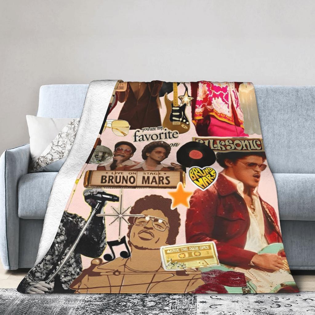 American Singer Bruno Mars Blankets Plush Throw Blanket Airplane Travel Printed Soft Warm Bedsprea,
