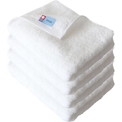 Imaa Imabari Towel Zertifiziertes Gesichtshandtuch-Set, schnell hergestellt im Vakuum-Kompressions-Pack, 4 Stück, flauschig, dünn, saugfähig, trocknend, Japan, 100 % Baumwolle, (4 Weiß)