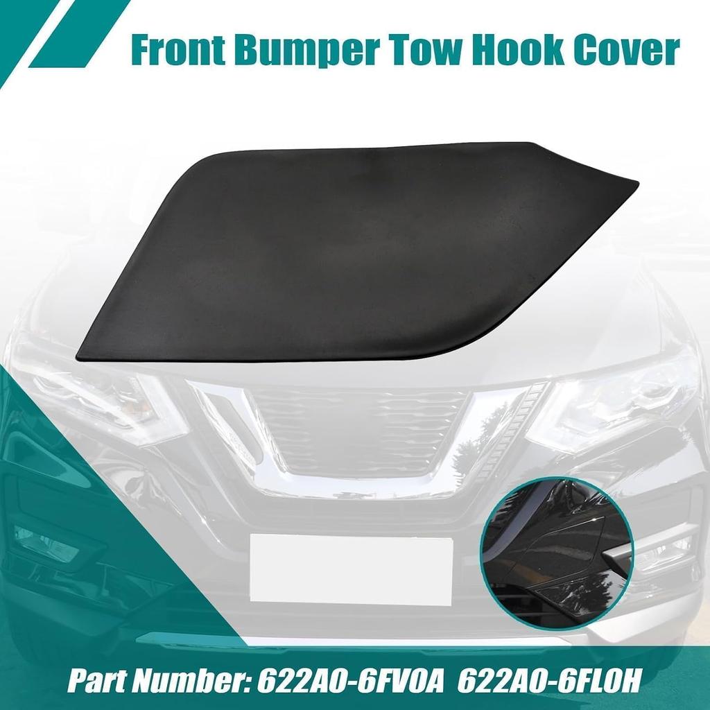 SecosAutoparts Front Bumper Tow Hook Cover 622A0-6FL0H 622A0-6FV0A Fit for Nissan Rogue Hybrid CVT AWD FWD 2017-2020
