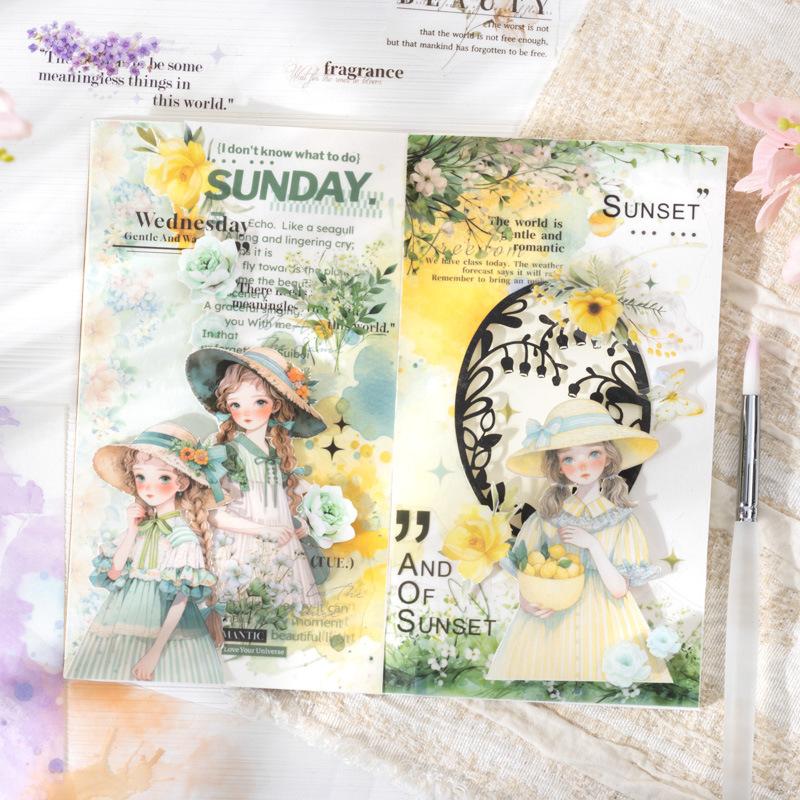20Pcs Set Ink Wash Blending Sticker Book Gradient Color Laptop Phone Case Decor Decals