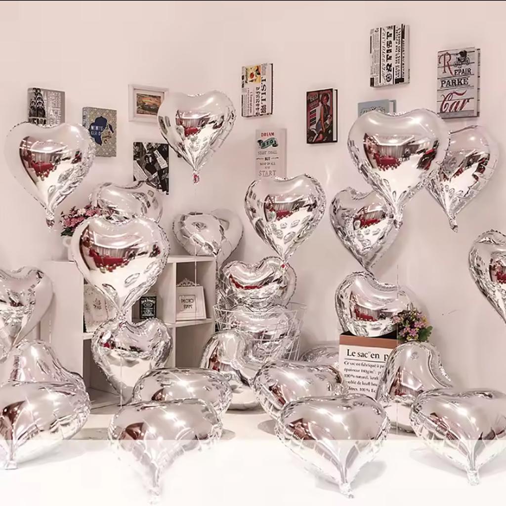 10pcs 18inch Rose Gold Red Pink Love Heart Foil Balloons Valentines Wedding Decoration Helium Balloon Birthday Party Supplies