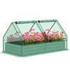 Outdoor Planter with Mini Greenhouse, Open Base, 185 X 95 X 92 Cm, Gray and Green