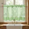 Farmhouse Valance for Kitchen Plaid Floral Curtain, Window Valance, 1 Panel, Light Modern Curtains Filtering Curtain with Rod Pocket Dining