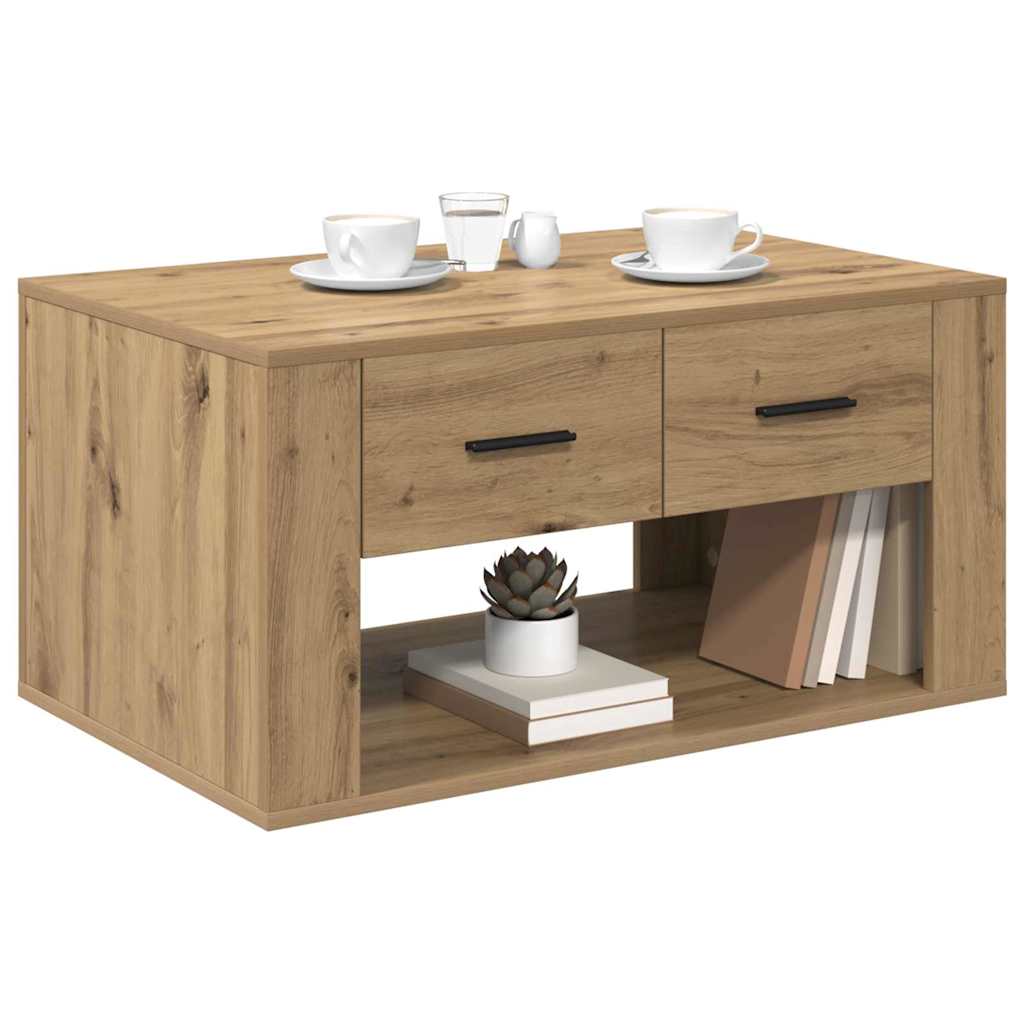 Artisan Oak Coffee Table 80 X 50 X 40 Cm Engineered Wood