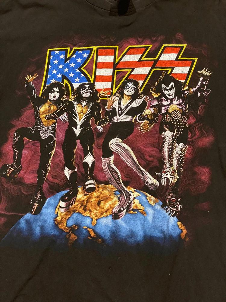 Футболка Kiss Vintage 1996 Gene Simmons World Tour Все размеры от S до 4XL VN2140 Унисекс футболка XL