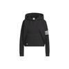 Originals Campus 00s Trefoil Stripe Print Cropped Hoodie Women Tops Black IB5922