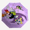 Powerpuff Girls Battle Automatic Cute Umbrella - Foldable with 8 Iron Ribs, Portable for Outdoor, Gift, Outdoor Umbrell, Playful Accessory,