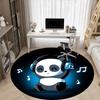 1pc Panda Beats Office Round Area Rug, Indoor Mat Suitable For Office, Under Office Chairs Bedroom Living Room Home Decor, Room Deco