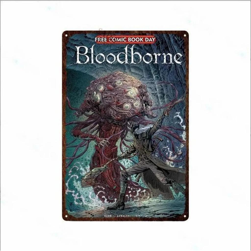 Plaque Metal Tin Signs Bloodborne Wall Decoration Vintage Art Posters Iron Painting for Man Cave Home Cafe Game Room Club Bar