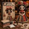 Kits de Costura Artística para Iniciantes Boneca Patchwork Dia dos Mortos Kit DIY, Artesanato Caveira de Açúcar Adultos, Entusiastas de Presentes Artesanais Halloween