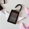 PU Leather Kpop Photocard Holder 2 Card Slot Photo Display Credit ID Card Protective Case Angel Wings Keychain Card Bag