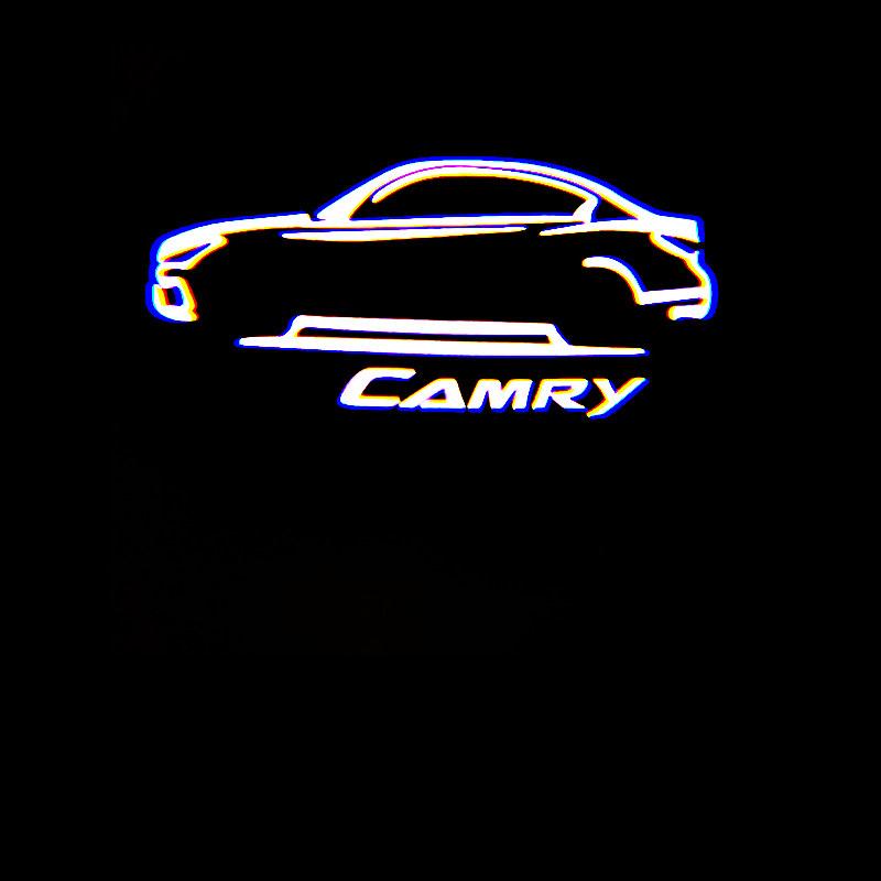 2PCS Car LED Welcome Lamp with Toyota Logo Door Ghost Shadow Light Laser Projector for Toyota PRADO Camry Corolla Rav4 Prius