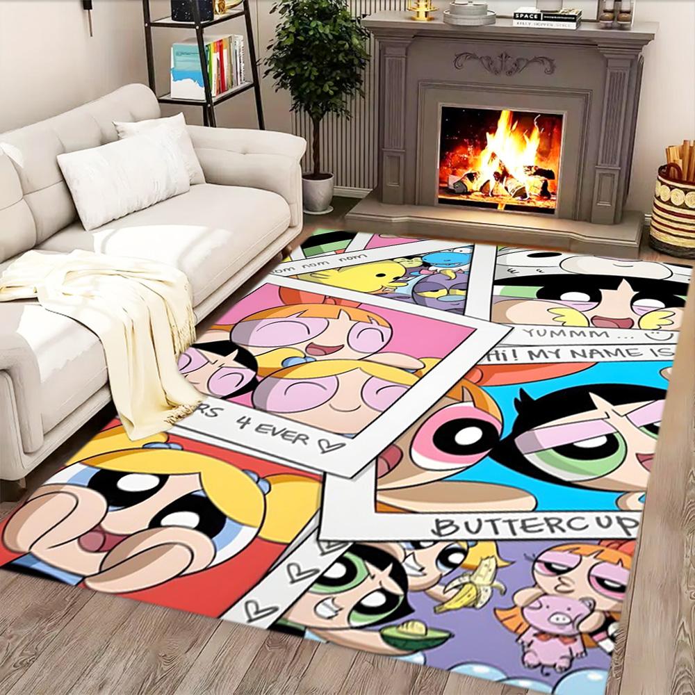 Powerpuff Girls Adventure rug for living rooms, bedrooms, home décor, and as gifts.