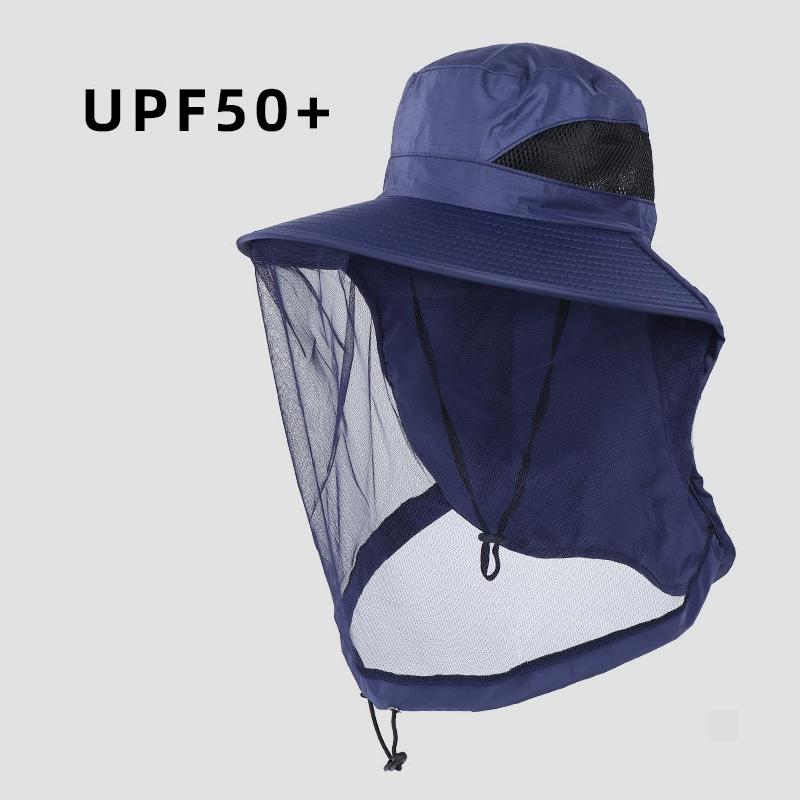 Outdoor Fisherman Hat Wide Brim Bucket Hat Mosquito Hat With Mesh Repellent Insect Bee Protection Men Sunscreen Fishing Cap