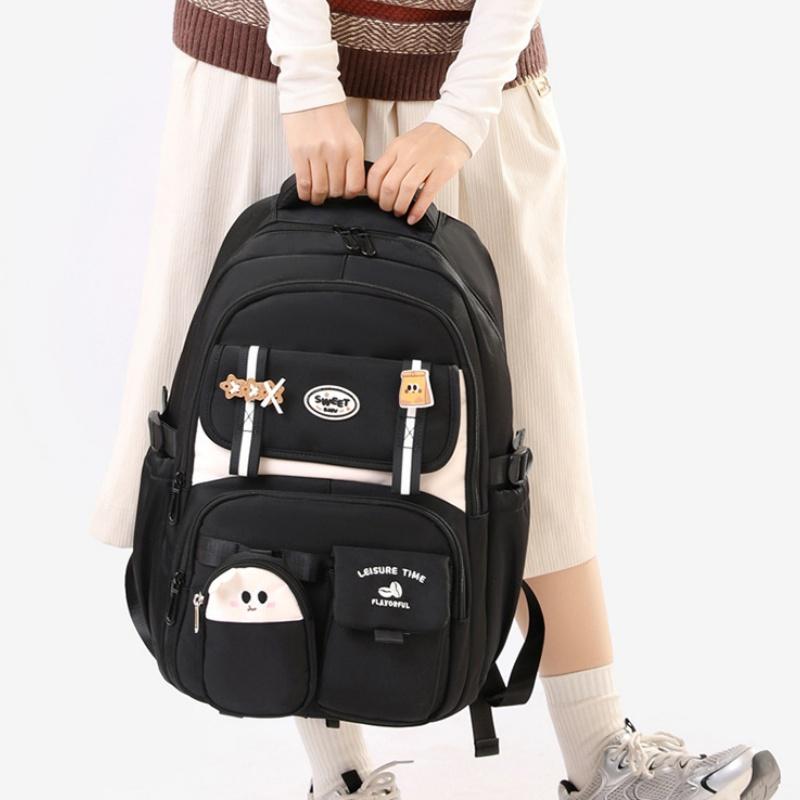 Lightweight High School Girls Schoolbag High Capacity Waterproof Wear-resistant Oxford Primary Junior High School Student Grades 3-9 Teenager Backpack