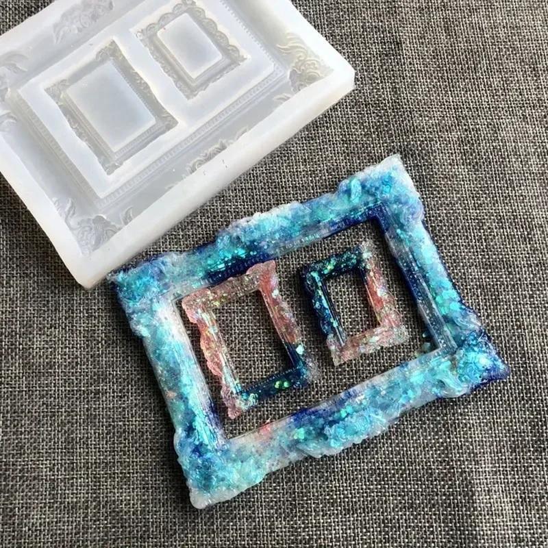 New Handmade Creative Frame Set Jewelry Box DIY Crystal Epoxy Resin Mold Silicone Storage Box Mold Jewelry Making Tool Accessory