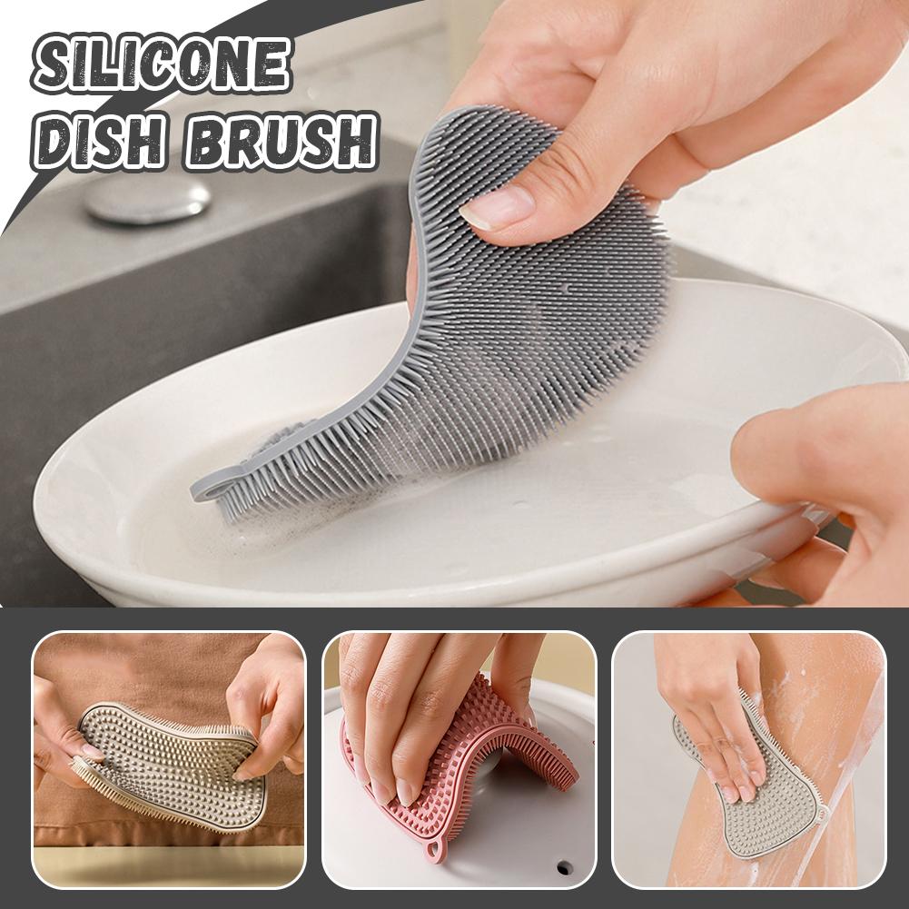 Food Grade Double-sided Multifunctional Silicone Cleaning Brush Powerful Stain Removal Quick Drying Scratch Resistant Accessorie