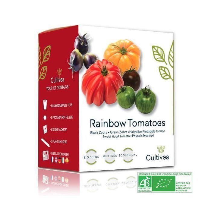 Mini Kit Semi Pomodori Arcobaleno BIO* - Kit Pronto da Coltivare - Idea Regalo Giardinaggio