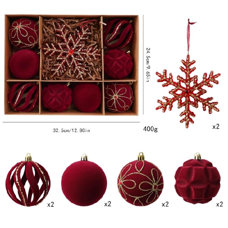 Christmas Tree Display Ornament Set, Plastic Holiday Hanging Items for Seasonal Tree Trim and Indoor Household Use