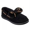 Womens/Ladies Bow Faux Fur Trim Moccasin Slippers