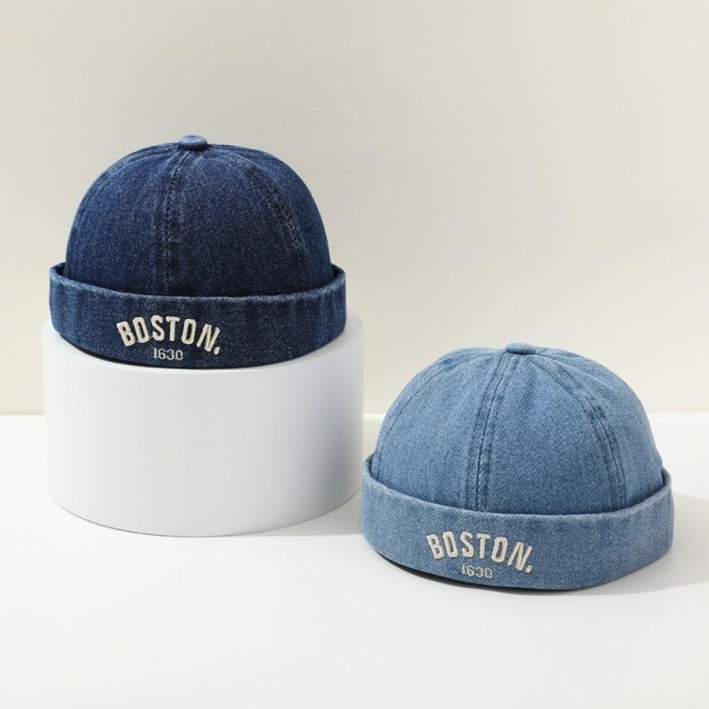 Adjustable Baby Brimless Hat Letter Embroidered Landlord Cap Cute Children Melon Beanie  Unisex
