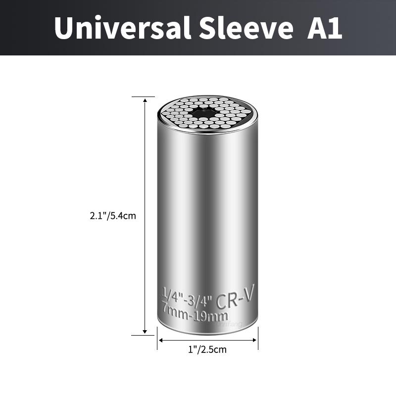 Universal Torque Wrench Head Set Socket Sleeve 7-19mm Power Drill Ratchet Bushing Spanner Key Magic Multi Hand Tools