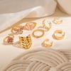 European and American New Pink Butterfly Diamond Ring Set Sweet Animal Love Cut-out Nine-piece Ring Set for Women