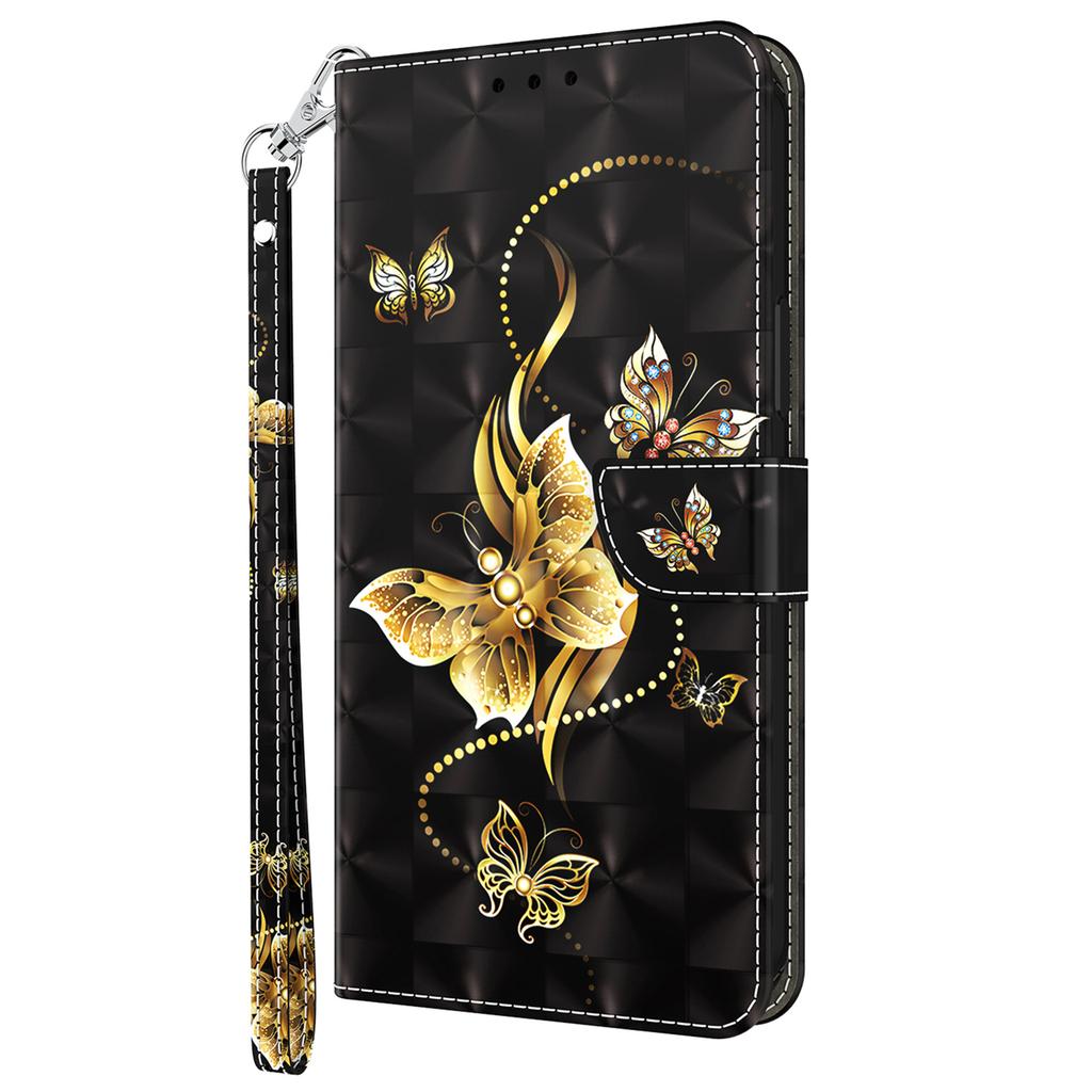 For Samsung Galaxy A25 5G (Global) (161.0 x 76.5 x 8.3mm) Pattern Printing Phone Case with Wrist Strap