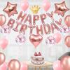 Iysoll Birthday Balloon Decoration Set Happy Birthday Garland Confetti Balloons Double-sided Tape Ribbon Pink Rose Gold