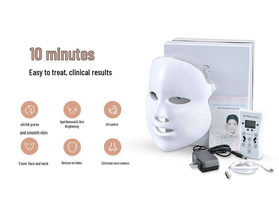 LED Photon Skin Rejuvenation Mask: 7-Color Light Therapy for Face and Neck