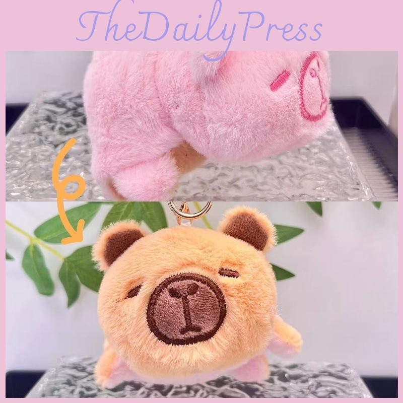 Water Unique Flip Capybara Plush Toy Cute Animal Keychain Soft Short Design Plush