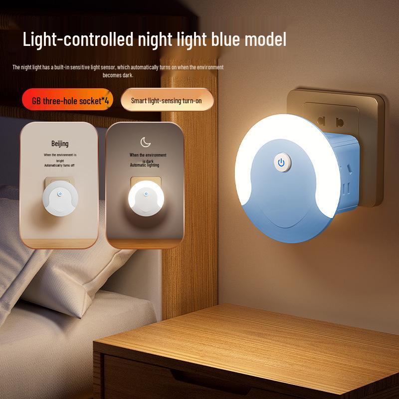 Multifunktionaler USB Smart Voice Cube: Kabelloses Nachtlicht & Steckdosenleiste für Zuhause oder Büro