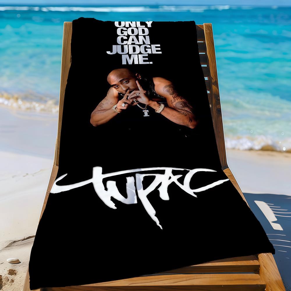 Rapper 2Pac T-Tupac S-Shakur-S Asciugamano Sportivo Asciugatura Rapida Attrezzatura da Viaggio Campeggio Anti-Sabbia Morbido Leggero Grande Asciugamano da Spiaggia