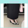 Spring Fashion Womens Elegant Satin Pointed Toe Low Heel Flats With Pu Sole For Daily Wear