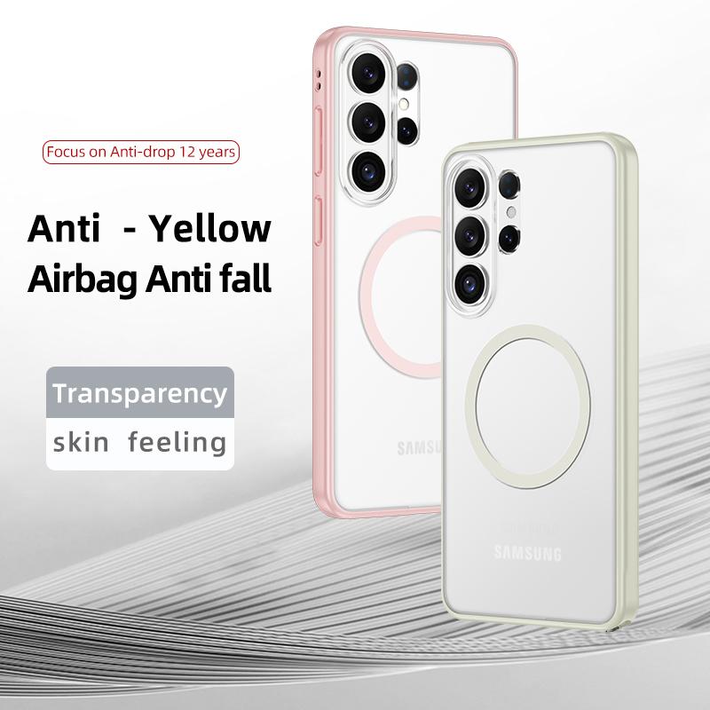 Translucent Shockproof Phone Case For Samsung Galaxy S26 Ultra Edge S25 FE Magnetic Wireless Charging TPU Plastic Back Cover