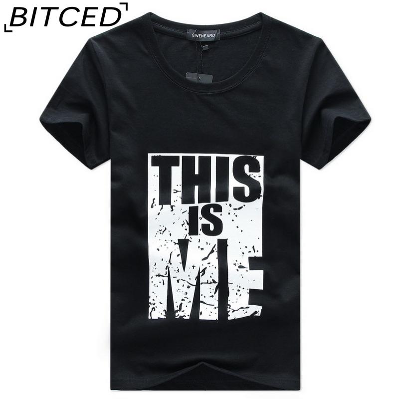 BITCED Bavlněné tričko s krátkým rukávem Pánská móda Košile s volným polovičním rukávem Košile s potiskem