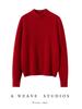 Cashmere Knit Half-High Neck Winter Cardigan Sweater