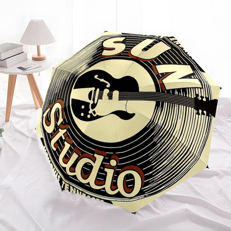 1PC Rock n' Roll Umbrella Portable Folding Umbrella Iron Frame Hole Bone Structure Outdoor Home Umbrella A16