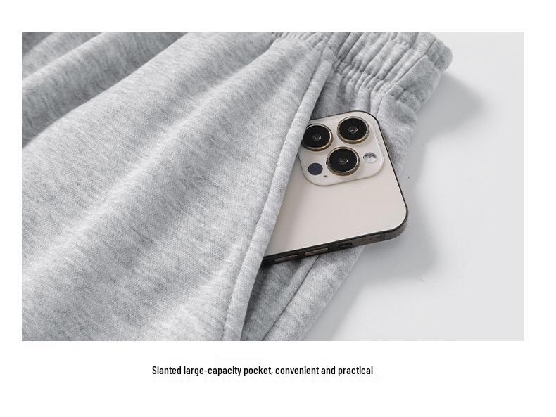 Unisex Casual Velvet Hoodie & Sweatpants Set - Solid Colors