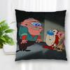 Hot Sale Custom Decorative Pillowcase Ren and Stimpy Cartoon Square Zippered Pillow Cover Best Nice Gift 40x40cm