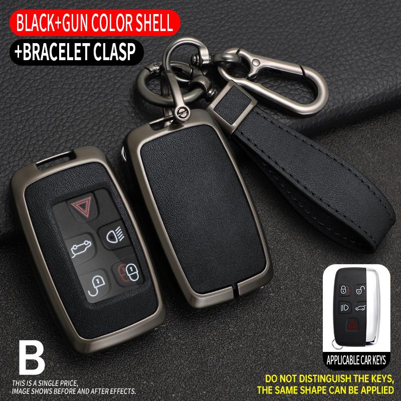 Car Key Case Cover Fob Skin Holder For Jaguar XE E-Pace XJ XF C-X16 V12 XJL F-TYPE Guitar Land Rover Range Rover Sport Evoque