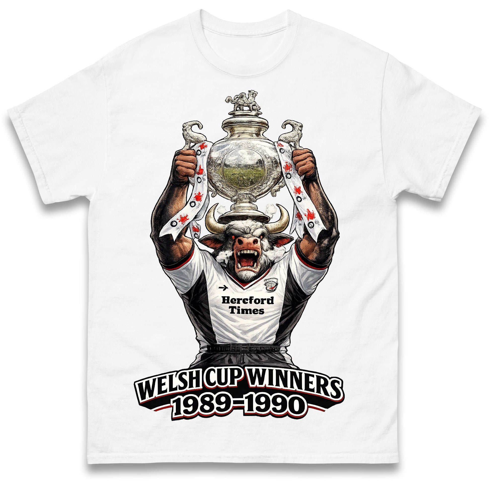 Retro Hereford United Welsh Cup Winners 1989-1990 T Shirt Tshirt Mens Womens Unisex Tops Tees 4XL