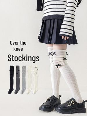 Girls' Over-the-Knee Korean-Style Fashion Socks for Spring and Autumn